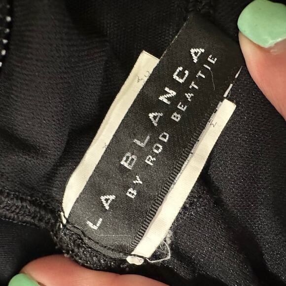 La Blanca Rod Beattie Womens 12 Sheer Mesh Middle Swimsuit One Piece Black - Picture 6 of 9